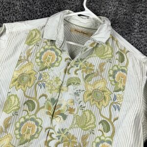 Tommy Bahama Shirt Mens Medium Multicolor Floral Long Sleeve Button Up Silk